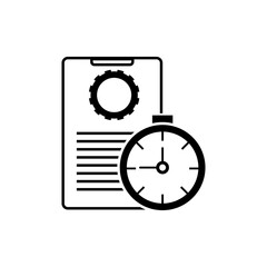 Clock, document, time management icon eps ten