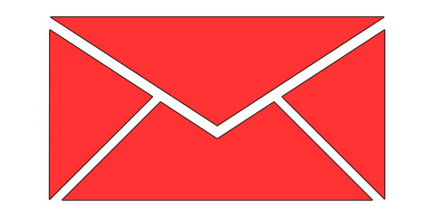 Envelope red on white background.