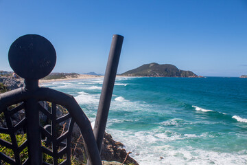 Sambaqui e a Vista da Praia do Santinho,  Florianópolis, praia tropical, Santa Catarina, Brasil, florianopolis, 