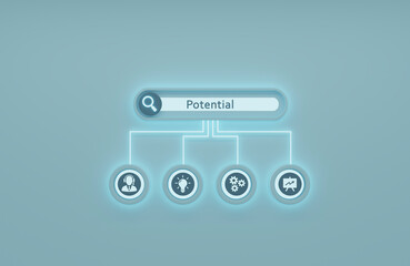 Internet, business, Technology and network concept. Coach motivate to personal development. Personal and career growth. Potential and motivation concepts.