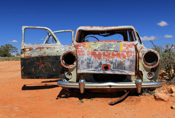 Abandoned rusting car at Silverton, Outback New South Wales, Australia