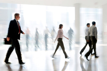 Naklejka premium group of people in the lobby business center