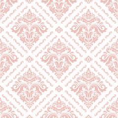 Orient pink classic pattern. Seamless abstract background with vintage elements. Orient background. Ornament for wallpaper and packaging