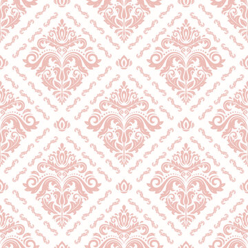 Orient pink classic pattern. Seamless abstract background with vintage elements. Orient background. Ornament for wallpaper and packaging © Fine Art Studio