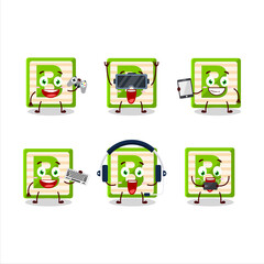 Toy block B cartoon character are playing games with various cute emoticons
