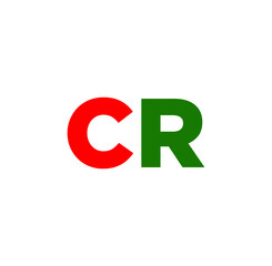CR Letters with green Red colour.