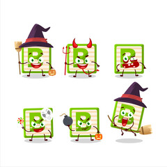 Halloween expression emoticons with cartoon character of toy block B