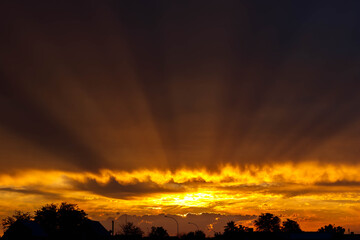Dramatic, burning, African Sky