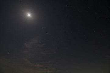 Obraz na płótnie Canvas Sky and clouds, moon light at night