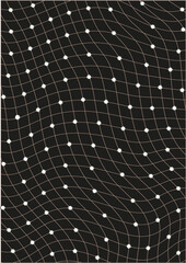 An abstract image of a mesh structure on a black background for design.