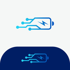 Quick and Fast Technology Charging Battery Logo Vector Icon