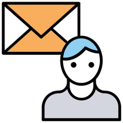 
A male avatar with message bubble symbol of customer testimonial

