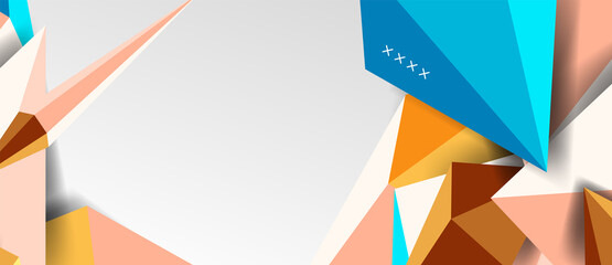 3d low poly abstract shape background vector illustration