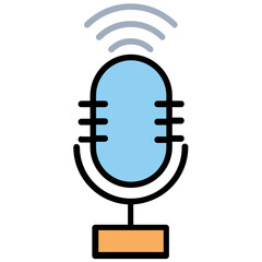 
A microphone representing audio marketing, flat icon design
