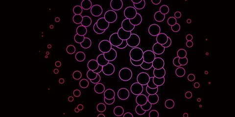 Dark Pink vector backdrop with circles.