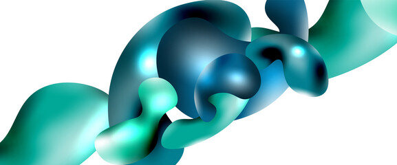 Bubbles abstract background. Liquid splashes on white vector template