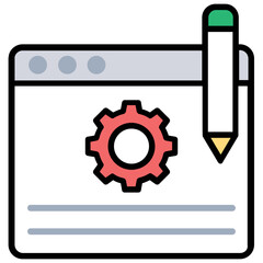 
A screen with cogwheels, website optimization
