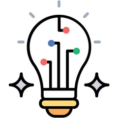 
Sparkling light bulb flat vector icon for innovative idea concept
