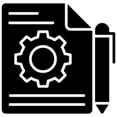 
A sheet with cog sign along with pencil presenting concept of content marketing
