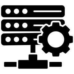 
Web server with a gear showing seo server optimization concept 
