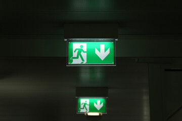 Closeup shot of an emergency exit sign