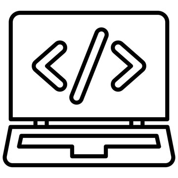
A html source code on laptop screen presenting web development concept 
