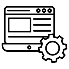 
A screen with cogwheels, website optimization
