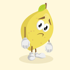 Lemon Logo mascot sad pose