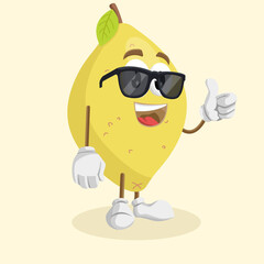Lemon logo mascot thumb pose