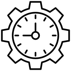 
Clock inside gear wheel and rotating arrows around is the symbol of time management 
