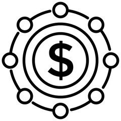 
Nodes connecting to each other, network sharing icon 
