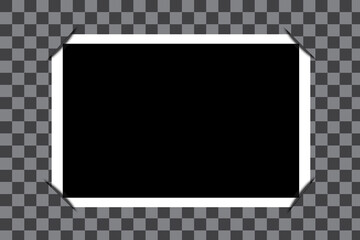 Blank photo frame. Vector of an old picture. Vintage black image in a white frame. Stock image. EPS 10