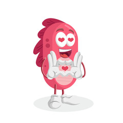 Monster Logo mascot in love pose