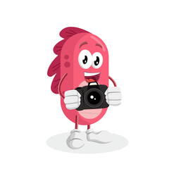 Monster Logo mascot with camera pose