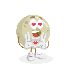  Moon Logo mascot in love pose
