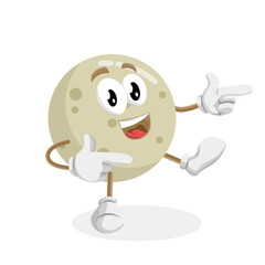 Moon Logo Mascot Hi pose