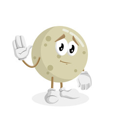Moon Logo mascot goodbye pose