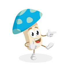 Mushroom Logo Mascot Hi pose