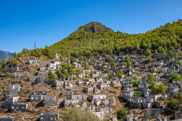 Fototapeta na wymiar Abandoned village of Kayakoy, ghost town near Fethiye, Turkey