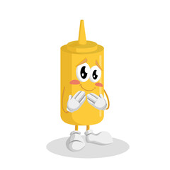 Mustard Logo mascot ashamed pose