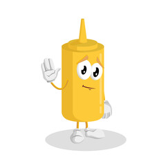  Mustard Logo mascot goodbye pose