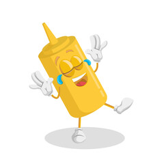 Mustard Logo mascot happy pose