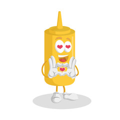 Mustard Logo mascot in love pose
