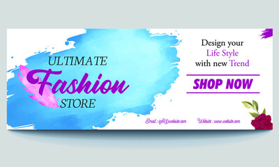 Trendy fashion and stylish cover photo and email signature design vector