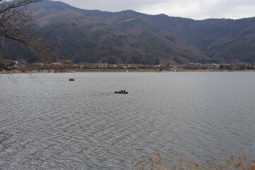 冬の河口湖の風景