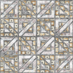 Colored relief mosaic made of natural stone. Background texture. Element for interior design. Cobblestone paving slabs