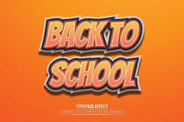 Bold Orange Text Effect in Vintage Style. 3d orange text style with embossed effect in funky style