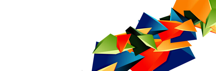 Triangle mosaic abstract background, 3d triangular low poly shapes. Geometric vector illustration for covers, banners, flyers and posters and other