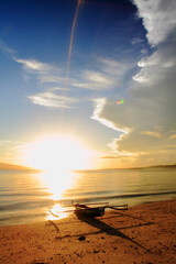 Scenic view of sunrise at Liang beach, Ambon island, Maluku, Indonesia
