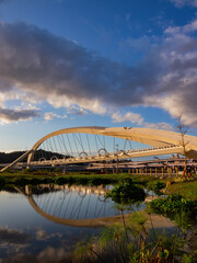 Fototapeta na wymiar Sunny view of the Yangguang Bridge at Xindian District